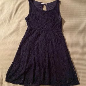 Color  Me Red Size S Navy Blue Lace Dress.  No Sleeves